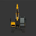 Yellow Tracked Excavator With Cab And Front Bucket For Construction Use