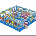 Vibrant Indoor Playground With Slide Climbing Net And Colorful Enclosed Fence For Children
