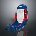 Professional Blue And Red Equipment With White Panel And Ventilated Base Structure 3d model