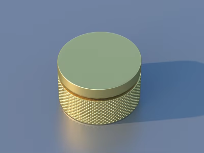 Elegant Golden Round Decorative Ornament Set With Smooth Top And Textured Base 3d model