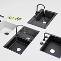 Modern Kitchen Sink Collection Featuring Black And White Styles With Stainless Steel Faucets