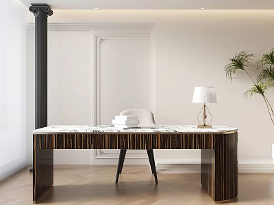 Light Luxury Desk Tea Table Office Desk 3d model