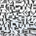 Black And White Geometric Tile Components For Modern Interior Wall Design 3d model