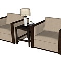 Reception Room Single Sofa Combination Single Sofa Reception Room Side 3d model