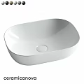 Modern White Oval Shaped Countertop Wash Basin With Smooth Sleek Design