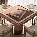 Modern Square Dining Table Set With Four Rattan Chairs And Circular Centerpiece