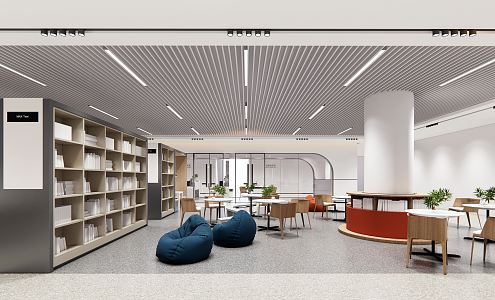 modern library 3d model