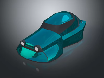 Futuristic Sleek Teal Transparent Concept Car With Smooth Aerodynamic Body Design 3d model