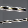 Elegant Modern Chandelier With Lace Pattern Metal Frame Strip Design And Warm Lighting