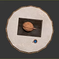 Elegant Round Side Table With White Gold Accents Tray Copper Teapot And Blue Cup