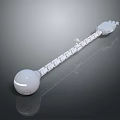 Natural Scene With White Spherical Formation And Long Structure On Gray Reflective Surface