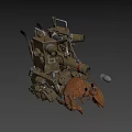 Creative Crab Inspired Tank With Number 8 Cannons And Projectile Design