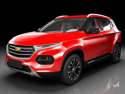 Red Chevrolet SUV With Sleek Modern Exterior And Shiny Finish Design 3d model