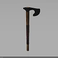 Classic Axe Weapon Featuring Wooden Handle And Metal Head With Textured Grip