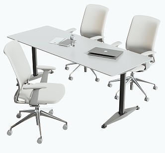 modern office desk and chair 3d model