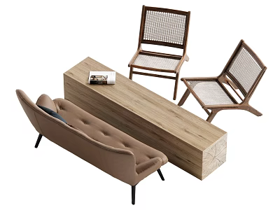 Modern leisure table and chair combination 3d model