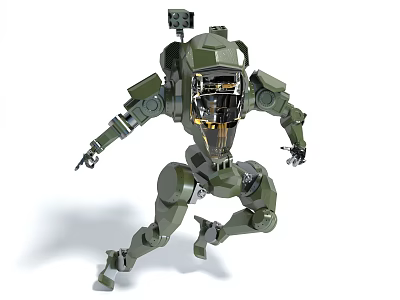 Green Battle Mech Character In Dynamic Action Pose For Games And Movies 3d model Green Battle Mech Character In Dynamic Action Pose For Games And Movies 3d model