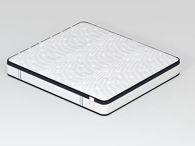 White Mattress With Wavy Surface Pattern And Black Border Modern Design 3d model