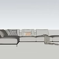 Modern corner sofa multiplayer sofa 3d model