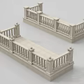 Classical Stone Balustrades Featuring Ornamental Columns And Decorative Balusters For Buildings 3d model