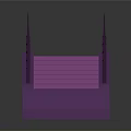 Purple Architectural Staircase With Spiked Railings And Unique Step Design