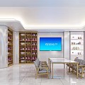 Modern Bank Lobby Interior With Purple Sofas Wooden Furniture And Service Counter