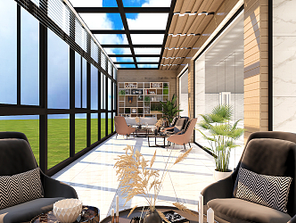 Modern Sun Room 3d model