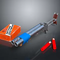Tubular Weapon Featuring Detonator Box Red Fuses And Metal Structure Components 3d model