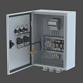 Industrial Control Panel Enclosure with Indicator Lights and Control Buttons 3d model