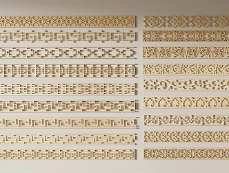 New Chinese-style Carved Line Carved 3d model