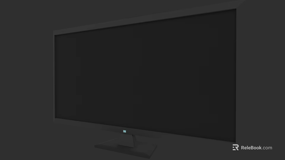 Sleek Black Flat Screen TV With Modern Stand Base And Slim Design 3d model 