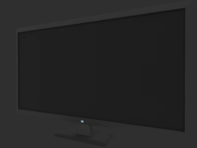 Sleek Black Flat Screen TV With Modern Stand Base And Slim Design 3d model