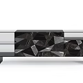 Modern Black Sideboard With Glass Elements And Geometric Patterned Panels 3d model
