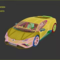 Yellow Lamborghini Sports Car With Shiny Exterior Sleek Design And Reflection