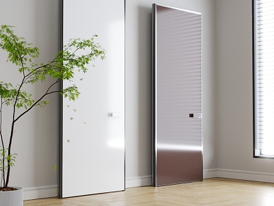 Modern swing door single door 3d model