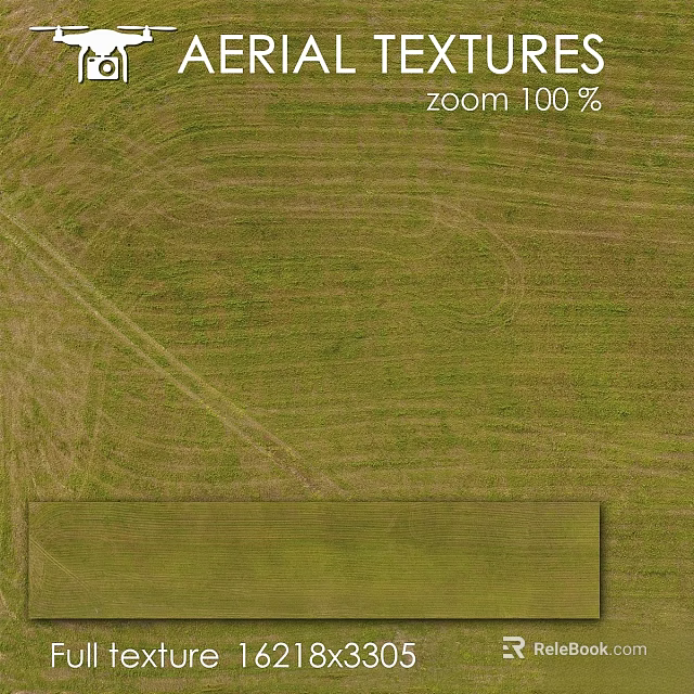 Component In Green Grassland With Clear Tire Tracks And Rectangular Section 3d model 