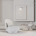Modern single sofa leisure chair side combination 3d model