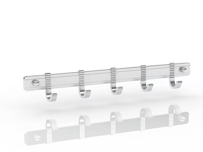 Bathroom Accessories Wall Mounted Stainless Steel Hook Rack for Hanging Towels and Bath Items 3d model