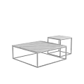 Modern Square Coffee Table Set with Marble Top and Metal Frame 3d model