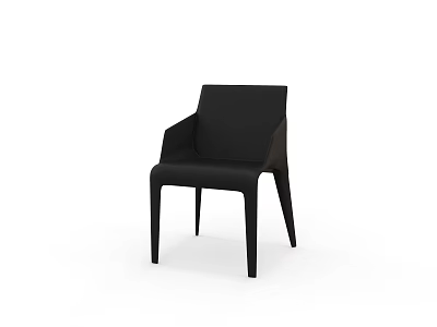 Modern Black Dining Chair with Sleek Armrests and Contemporary Design Features 3d model