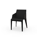 Modern Black Dining Chair with Sleek Armrests and Contemporary Design Features
