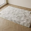 Soft Plush Square Rug On Herringbone Wooden Floor In Bright Room