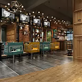 Modern Hair Salon Interior Design With Styling Chairs Wooden Furniture TV Screens And Pendant Lights