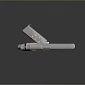 Silver Pistol With Red Wooden Grip And Magazine On Black Background