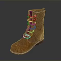 Stylish Brown Leather Mid Calf Boots With Lace Up Design For Daily Use