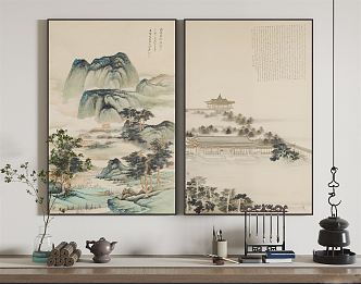 New Chinese Landscape Painting Decorative Hanging Painting 3d model