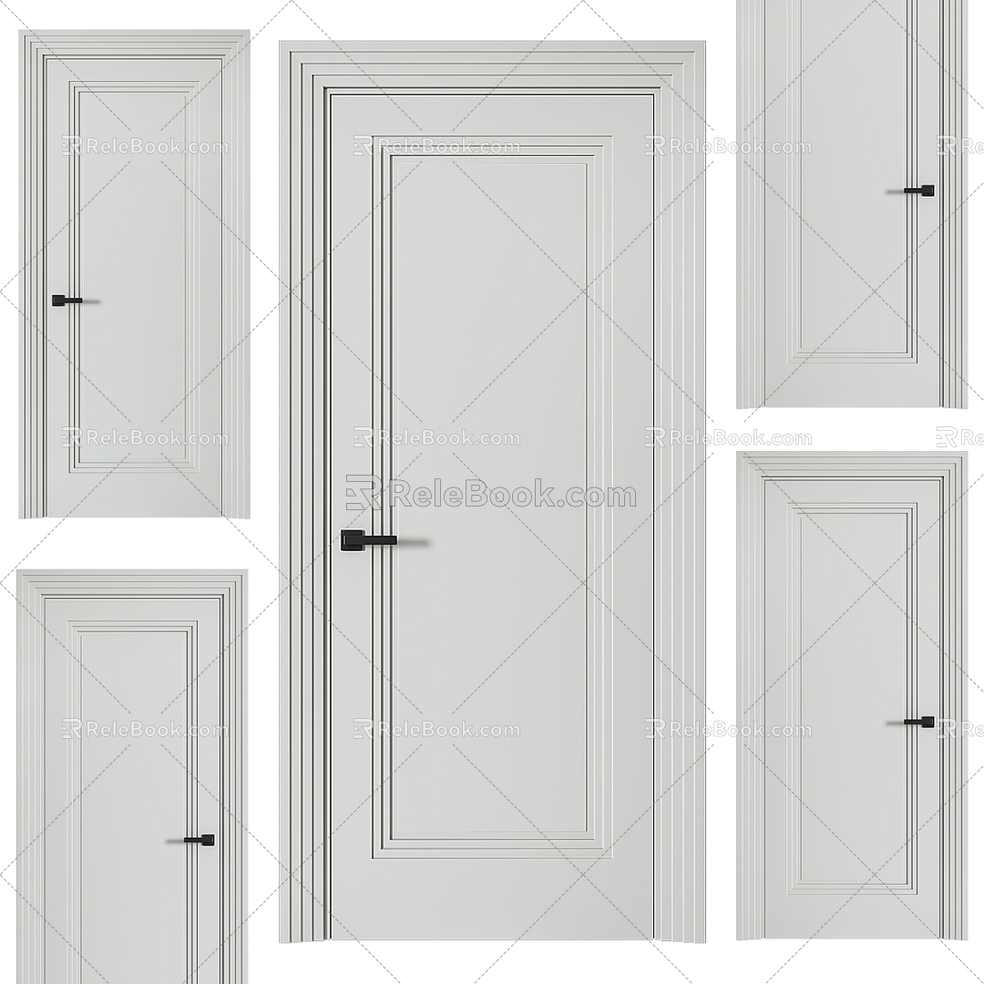 Modern Minimalist Room Door Simple Door 3d model