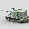 Military Tank with Camouflage Paint Long Cannon Barrel Heavy Tracks and Detailed Exterior
