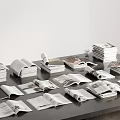 Modern Books Open Books and Magazines 3d model