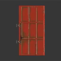 Red Metal Double Doors With Latches And Industrial Weathered Texture Design